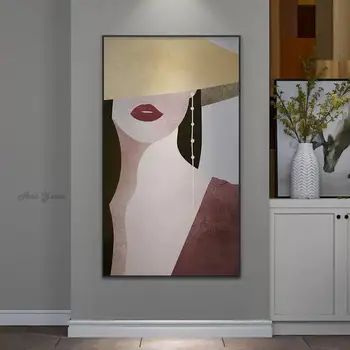Abstraktne Slike Obrazov Ročno Risanje brez okvirja Estetike Sobe Dekor 3D Lepo Dekle Telesa Platno Wall Art Moderne Slike
