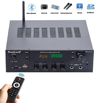 AIYIMA SMSL 2.1 300W Daljinski upravljalnik Bluetooth Ojačevalnik USB SD FM Radio Domači Kino Reverb Karaoke HI-fi Ojačevalec Zvoka Avdio