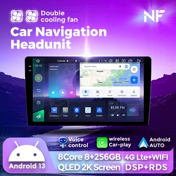 Android 13 avtoradio 2K Zaslon Stereo Dvojni Hladilni Ventilator Brezžična Carplay Auto Avto Univerzalno Za Volkswagen Nissan Hyundai Kia
