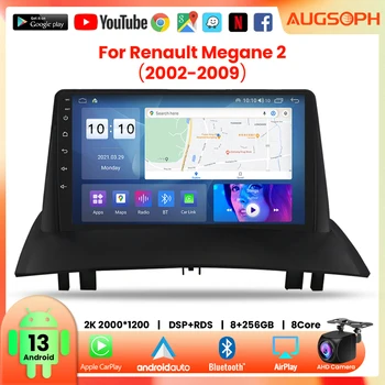 Android 13 avtoradio Za Renault Megane 2 2002-2009, 9 inch Multimedijski Predvajalnik Z 4G Carplay & 2Din GPS Navigacijo.