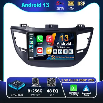 Android 13 Carplay DSP avtoradia Za Hyundai Tucson IX35 3 leta 2015 2016 2017 2018 Vodja Enote 2Din Multimedijski Predvajalnik Videa, GPS Stereo