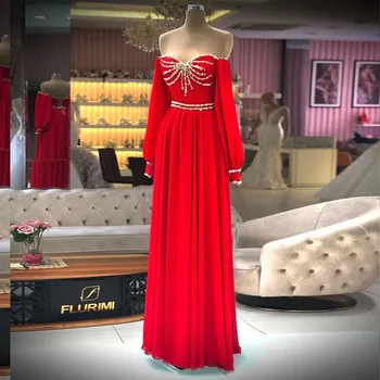 ANGELSBRIDEP arabski Dubaj Večerne Obleke Z Dolgimi Rokavi Rdeče Ljubica Številk Maturantski Obleki Stranka Obleko abendkleider 2024