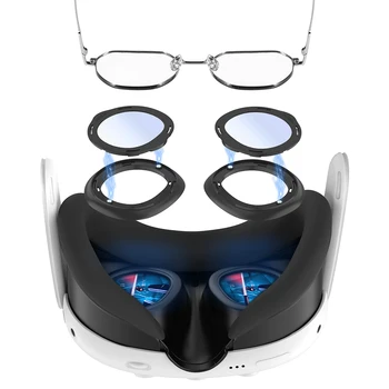 Anti Modra Svetloba Magnetni Očala Leče Okvir za Varstvo VR Objektiv Zaščitnik Obroč Združljiv Za Meta Quest 3 VR Objektiv