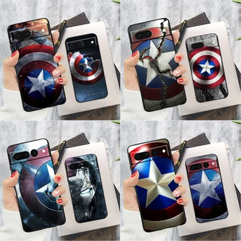 Avengers Ščit Marvel Za Google Slikovnih pik 8 7 6 6A 5 4 5A 4A XL Pro 5G Silikonski Shockproof Mehko TPU Črno Telefon Primeru Zajema
