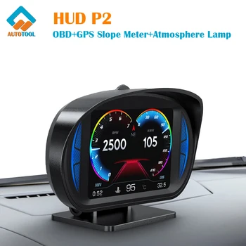 Avto Head Up Display OBD2 GPS merilnik Hitrosti prekoračitev hitrosti Alarm P2 Dvojni Sistem HUD Nagib Nagib Meter Varnostni Alarm Turbo Zavore Test
