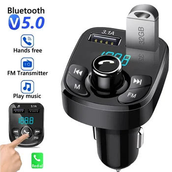 Avto Polnilec FM Oddajnik Bluetooth za Zvok Dvojno USB Avto MP3 Player Autoradio Polnilnik, Prostoročno 3.1 hitri Polnilnik Avto Dodatki