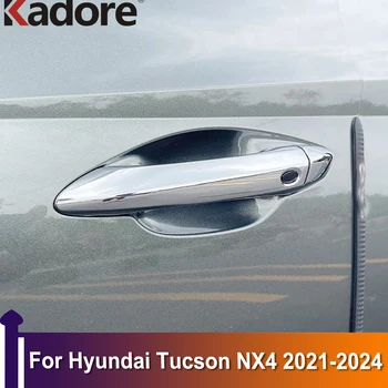 Avto Styling Trim Ročaji na Vratih Pokrov zaščitni Nalepke Za Hyundai Tucson NX4 2021 2022 2023 2024 ABS Chrome