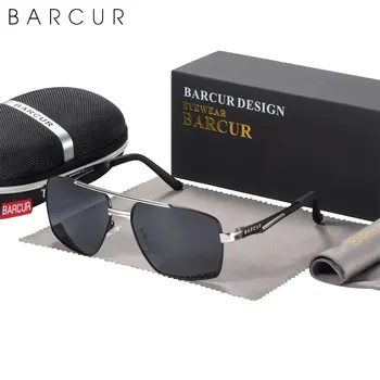 BARCUR Pilot Style Kovinski Okvir blagovne Znamke sončna Očala Moških HD Polarizirana Ženske Odtenki Vožnjo sončna Očala Ogledalo UV400