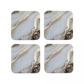 Belo In Zlato Geode Coasters Kave Preproge Usnje Placemats Vrč Namizna Dekoracija in Oprema Blazine za Dom, Kuhinjo, Jedilnico