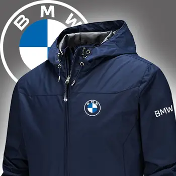 BMW Jakna Moški Jeseni Jopico Hooded Priložnostne Šport Tek Fitnes Windproof Vsestranski Top Jakna Moški In ženski pulover s kapuco