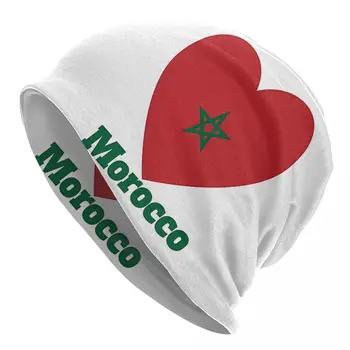 Bonnet Klobuki Maroko Zastavo Moški Ženske Tanke Klobuk Maroko Srce Jesen Pomlad Topla Kapa Design Skullies Beanies Kape