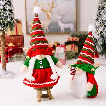 Božič Gnome Plišastih Božični Zvon Brezosebna Lutka Elf Vesel Božič Okraski za Dom Novo Leto švedski Tomte Nisse Lutka