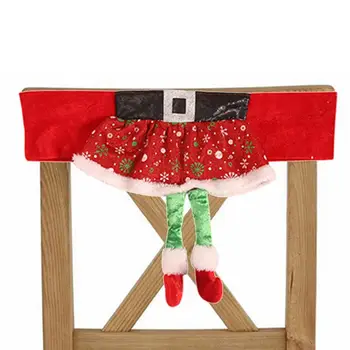 Božič Jedilnica Stol Nazaj Zajema Santa Claus Elf Krilo Stol Zajema Z Srčkan Band Božični Okraski Za Poroko