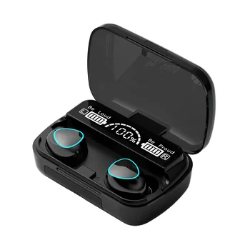Brezžične Slušalke Tws Bluetooth V5.1 LED Zaslon Stereo Mini Slušalka Slušalke z Mikrofonom za prostoročno Slušalko,Črna