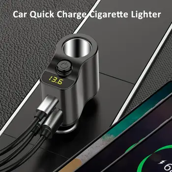 C03 Avto Vtičnico Cigaretnega Vžigalnika Dvojni Razdelilnik USB Avto 3.1 Polnilnik, Digitalni Prikaz Avto Polnilnik Tipa c Hitro Polnjenje Napajalni Adapter