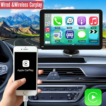 CarPlay Android Auto Avto Radio Multimedijski Predvajalnik Videa 7 palčni Prenosni Zaslon na Dotik Z USB, AUX, Za Pogled od Zadaj Kamero