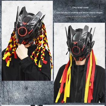 Cyberpunk Taktično Umazane Vezalke Kapuco Maska Prostem motorno kolo Jahanje Lasuljo Ročno tkane COSPLAY Smešno Kapo Trendy Turban