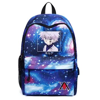 Daypack Anime Hunter X Hunter Star Noč Nahrbtnik za Fante Killua Natisnjeni Večja Zmogljivost Vrečke Študent Schoolbags USB Bookbags