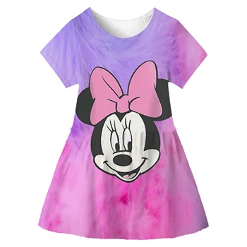 Dekleta Princesa Obleko Za Otroke Poletni Risanka Minnie Mouse 3D Kratek Rokav Obleke Rojstni dan Obleko Za Baby Toddler Oblačila