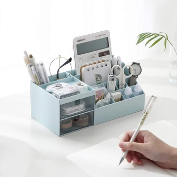 Desk Organizator Kozmetični Škatla Za Shranjevanje Predal Pisarne Sundaries Rack Lipstic Imetnik Kopalnica Števec Toaletno Mizico Primeru