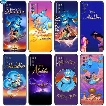 Disney Aladdin lučka Črno Ohišje Za Samsung Galaxy A03S A02S A01 A03 Jedro A11 A10S A20S A20E A30 A40 A41 A6 A7 A8 2018 A5 2017