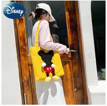Disney Dame Platno Tote Vrečko Srčkan Mickey Mouse Torba Potovanja Nakupovalno Vrečko Za Shranjevanje Kosilo Platno Vrečko Dekleta Študent Torbici