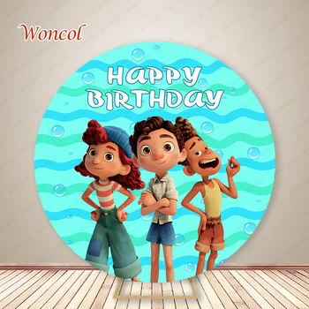 Disney Luca Krog Ozadje Happy Birthday Foto Ozadje Osebno Baby Tuš Krog Dekor Cover Photo Studio Rešitve