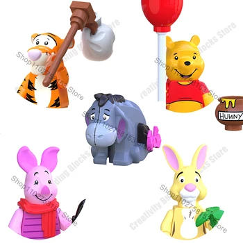 Disney Mini akcijski slika Winnie the Pooh Tigger 3d modeli DIY gradniki igrače Klasični modeli igrače za otroke Darilo