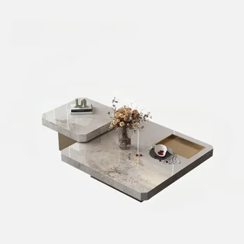 Dnevna Soba Simple Square Kombinacija Marmorja Čaj Tabela Minimalističen Italijanski Svetlobe Luksuzni Tiho Slog Čaj Tabela