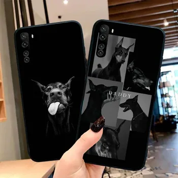 Doberman Živali Pes Primeru Telefon Za OPPO Najdi X5 X3 X2 A93 Reno 8 7 Pro A74 A72 A53 Mehko Črno Telefon Kritje