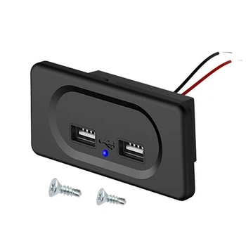 Dvojno USB Avto Polnilec Socket Adapter 12V/24V Napajanje USB Plošča za Morske Koles, Čolnov Tovornjaki RV