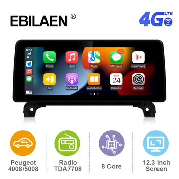 EBILAEN 12.3 Inch Android 12 Za Peugeot 4008 5008 3008 avtoradio, Predvajalnik, GPS Stereo Sistem 2K 1920*720P WIFI 4G Jedro Octa FM GPS