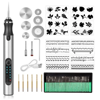 Električni Gravirni Orodje Kit USB, Brezžična Polnilna Graviranje Pen Mini DIY Graverja Svinčnik Orodje Za Rezljanje Lesa, Kovine,
