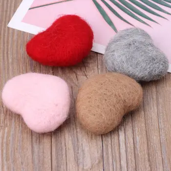 F62D Ljubezen Volne Klobučevine 3-dimenzionalni Srce Sladkarije Color Mini DIY Ročno Broška Materiala