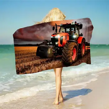 Fantasy Kmetiji Traktorja Natisnjeni Plaža Brisačo za na Prostem, Vodni Športi, Quick Dry, Plavanje Surf Brisače Prenosni Big Joga Mat Kampiranje