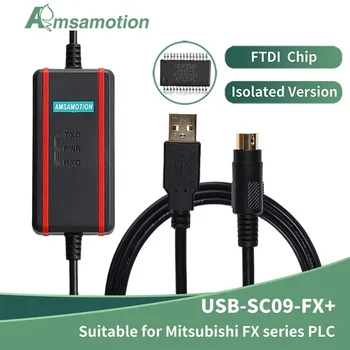 FTDI USB-SC09-FX Združljiv Z Mitsubishi FX1N 2N 1 3U Serije PLC Programiranje Kabel za Prenos Podatkov Line Visoke Hitrosti Čip
