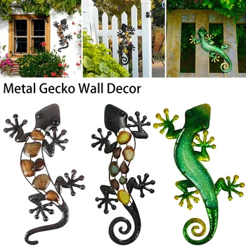 Gecko Stenski Dekor Kovinski Gecko Wall Art 3D Kuščar Metal Wall Decor Dekorativna Kuščar Visi Kiparstvo Dekoracije Doma, Vrata, Stene