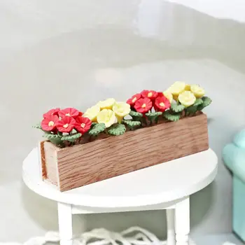 Genialno 1:12 Miniaturne Rože Bush Model Play House Igrače, Lutke Bonsaj Lepe Izdelave Dekorativne