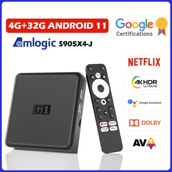 Google Netflix Certifikatom Android 11 TV Box Dolby Audio&Dolby Vizijo 4K HDR AV1 S905X4 4G 32 G WIFI6 Google Pomočnik Set top Box