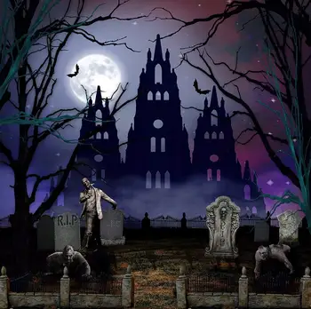 Halloween Pokopališče Duha hiši straši Gradu pokopališču kulise stranka dobave Fotografija Studio Okolij