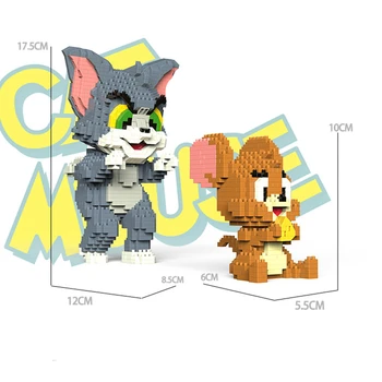 Hišne Mačke In Miši Gradniki Anime Številke Risanka Igri Smešno Mini Opeke Otrok Igrača Model Okraski