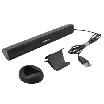 IKANOO za Prenosnik Subwoofer Stereo Soundbar Združljiv z Noteook PC TV Majhen in Prenosen Žično Mini Sound Bar-Črna