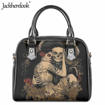 Jackherelook Modne Dame Torbici Dan Mrtvih Lobanje Rose Design Messenger Bag Luksuznega Usnja Classic Nakupovalna Torba