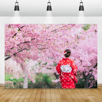Japonski Sakura Vinly Ozadju Fotografije Češnje Cvetovi Mount Fuji, Japonska Stenske Slike za Spalnico, dnevno Sobo Ozadje