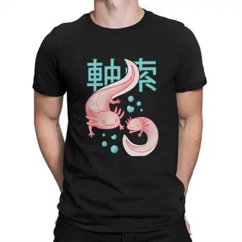 Kawaii Axolotls Japonski Estetske Harajuku Moški TShirt Harajuku Crewneck Vrhovi Poliester Majica S Kratkimi Rokavi Za Humor Rojstni Dan Darila