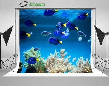 Koralni Greben Ribe Akvarij Okolje Fish Tank foto ozadje poliester ali Vinilnih krpo Računalnik tiskanje steni v ozadju