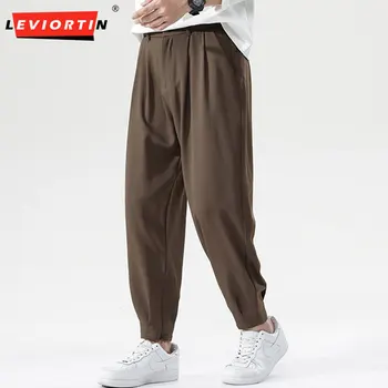 Korejski Mestnih Ravne Cevi Elastična Barva Obleko Hlače Moški Modni Poslovanja Družbe Obleka Ohlapno Mens Urad Formalno Hlače
