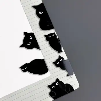Lahki 6Pcs Velika Črna Mačka Magnet Knjiga Marker za Večkratno uporabo Knjiga Marker Čudovit Videz Knjiga, dodatna Oprema