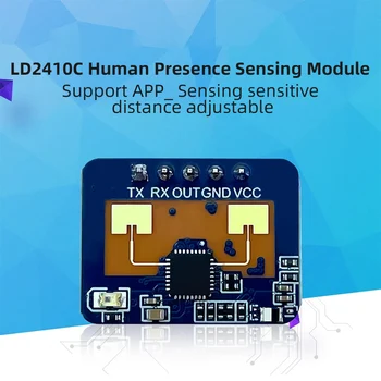 LD2410C 24GHZ Človekove Prisotnosti Senzor Gibanja Modul za Podporo Bluetooth, Združljiva APP Občutljive Radar Modul FMCW Modulacije DIY
