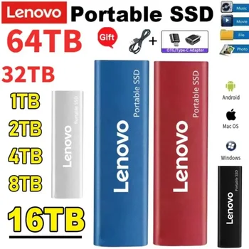 Lenovo Prenosni SSD 2TB Zunanji Trdi Disk 1TB Visoke Hitrosti Pogona ssd M. 2 USB 3.1/Tip-C Vmesnik Trdi Disk Za Prenosnik